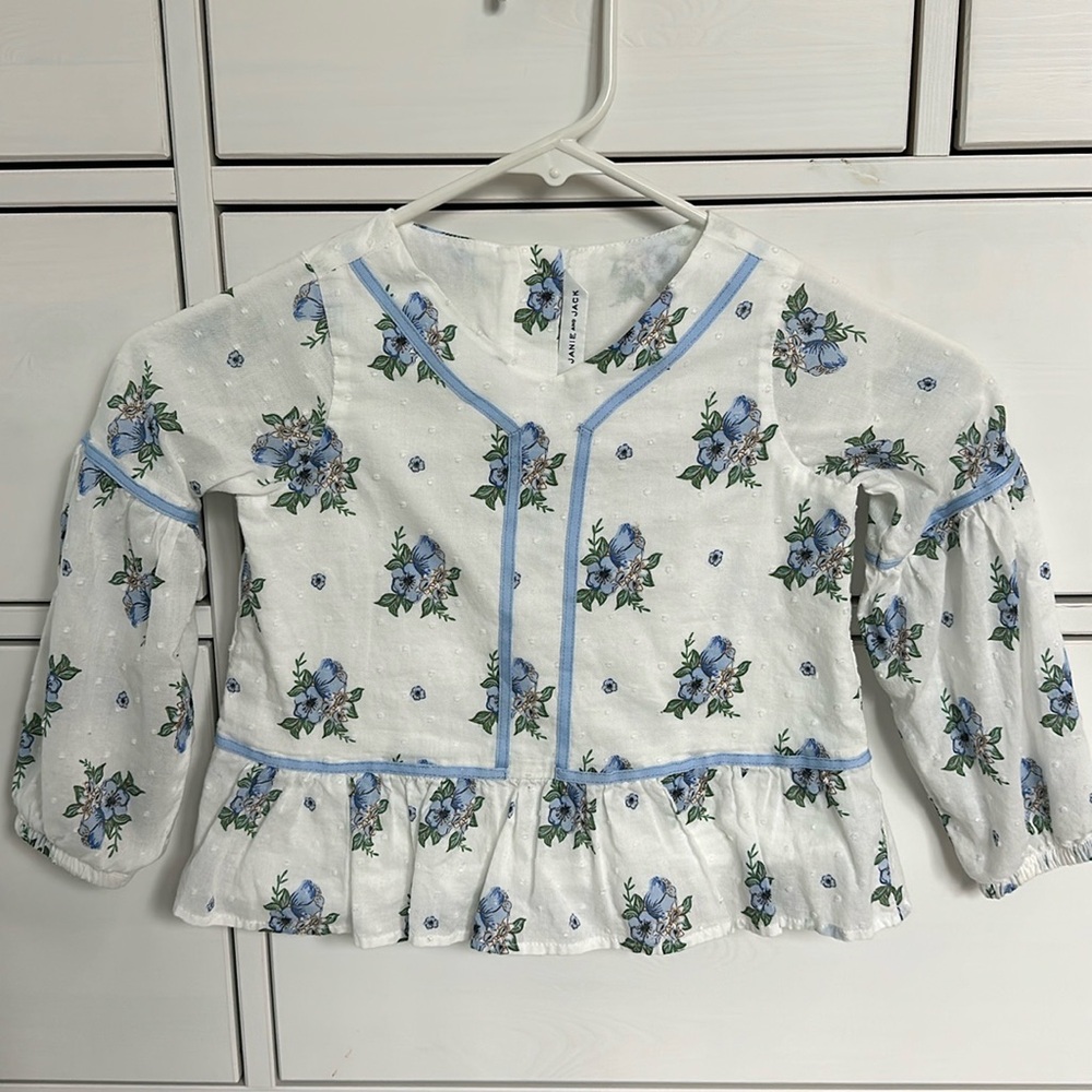 Janie and Jack Blue Floral Blouse